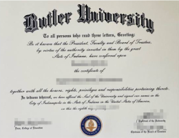 巴特勒大学毕业证，Butler University Degree
